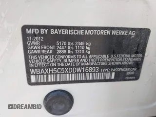 2013 BMW 5 Series 528i xDrive with VIN WBAXH5C5XDDW16893, listed as a IAAI auction lot 42316961 with 173,300 mi miles and . Bid and sale history available at DreamBid. Image 9.