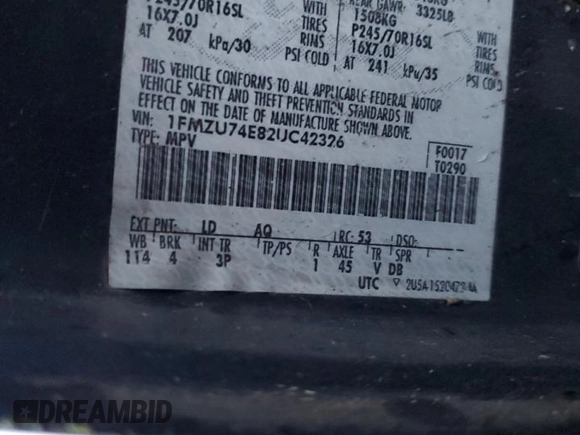 2002 Ford Explorer Eddie Bauer с VIN 1FMZU74E82UC42326, выставлен на аукционе Copart как лот 37297434 с пробегом 101 244 миль миль и Чистый • Clean title. История ставок и продаж доступна на DreamBid. Изображение 13.