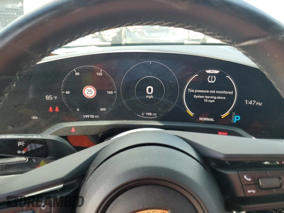 2022 Porsche Taycan with VIN WP0AA2Y16NSA11528, listed as a Copart auction lot 77314554 with 19,910 mi miles and Non repairable. Bid and sale history available at DreamBid. Image 9.