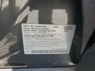 2019 Audi e-tron Prestige with VIN WA1VAAGE9KB008321, listed as a Copart auction lot 60162655 with 36,301 mi miles and Salvage title. Bid and sale history available at DreamBid. Image 13.