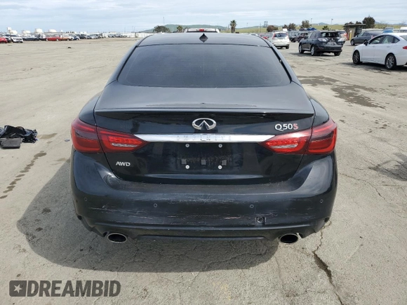 2020 Infiniti Q50 Luxe z VIN JN1EV7AR1LM250098, wystawiony jako Copart lot #50047065 z przebiegiem 40 447 mil mil oraz Szkoda całkowita • Salvage title. Historia ofert i sprzedaży dostępna na DreamBid. Obrazek 6.