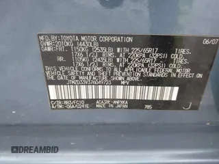 2007 Toyota RAV4 with VIN JTMZD33V376049723, listed as a IAAI auction lot 41560555 with 144,930 mi miles. Bid and sale history available at carsss.com. Image 9.