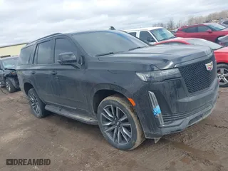 2023 Cadillac Escalade 4WD Sport with VIN 1GYS4EKL4PR215611, listed as a IAAI auction lot 41738040 with 55,953 mi miles. Bid and sale history available at carsss.com. Image 1.