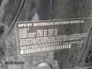 2013 BMW 7 Series 750Li z VIN WBAYE8C53DD131817, wystawiony jako Copart lot #79615564 z przebiegiem 125 737 mil mil oraz Szkoda całkowita • Salvage title. Historia ofert i sprzedaży dostępna na DreamBid. Obrazek 14.