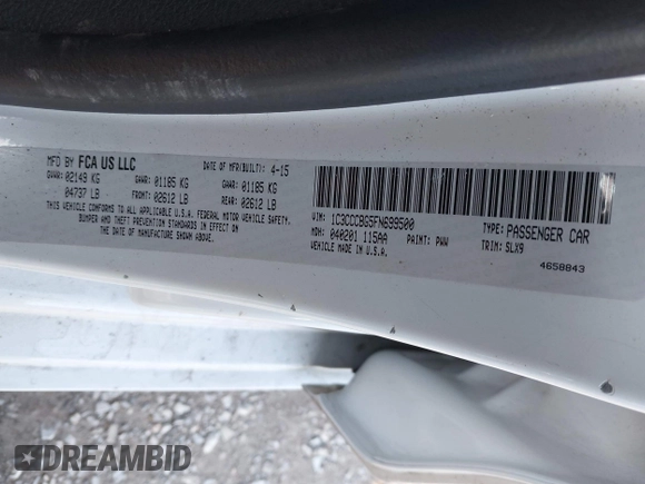2015 Chrysler 200 S with VIN 1C3CCCBG5FN699500, listed as a IAAI auction lot 41544234 with 171,864 mi miles and . Bid and sale history available at carsss.com. Image 9.
