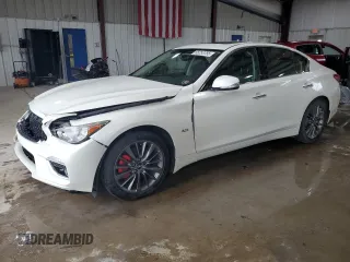 2018 Infiniti Q50 Luxe with VIN JN1EV7AR7JM439304, listed as a Copart auction lot 65253755 with 81,644 mi miles and Salvage title. Bid and sale history available at DreamBid. Image 1.