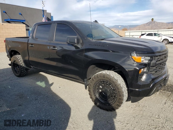 2022 Chevrolet Silverado 1500 Custom with VIN 3GCPABEKXNG501062, listed as a Copart auction lot 86687894 with 37,879 mi miles and Salvage Title. Bid and sale history available at DreamBid. Image 4.