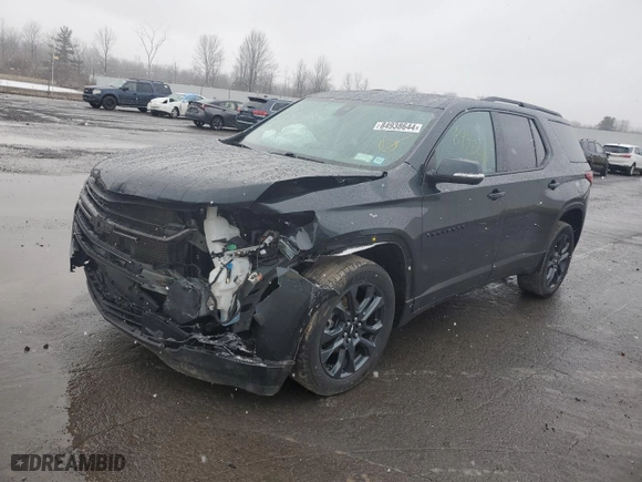 2021 Chevrolet Traverse RS with VIN 1GNEVJKW9MJ215561, listed as a Copart auction lot 84938644 with 93,760 mi miles and Salvage Title. Bid and sale history available at carsss.com. Image 1.