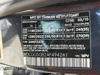 2010 Mercedes-Benz GLK 350 with VIN WDCGG5GB2AF494241, listed as a Copart auction lot 75194064 with Not Provided miles and Salvage Title. Bid and sale history available at DreamBid. Image 12.