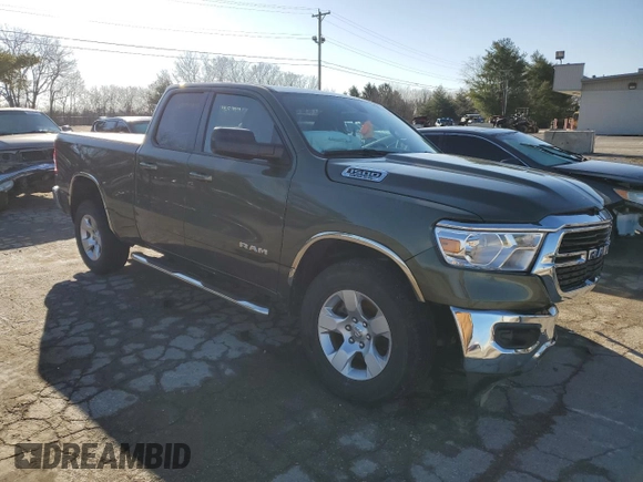 2021 Ram 1500 Big Horn with VIN 1C6SRFBT9MN558180, listed as a Copart auction lot 44503755 with 55,051 mi miles and Salvage Title. Bid and sale history available at carsss.com. Image 4.