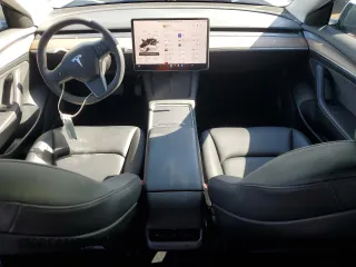 2023 Tesla Model 3 with VIN 5YJ3E1EA9PF558527, listed as a Copart auction lot 48754535 with 21,801 mi miles and Salvage Title. Bid and sale history available at DreamBid. Image 8.