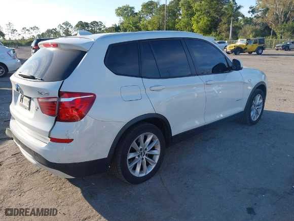 2015 BMW X3 sDrive28i with VIN 5UXWZ7C5XF0F75605, listed as a IAAI auction lot 41458124 with 155,927 mi miles. Bid and sale history available at carsss.com. Image 4.
