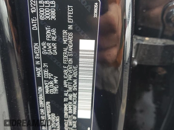 2023 Volvo XC90 with VIN YV4H60CW4P1933578, listed as a Copart auction lot 58591315 with 49,868 mi miles and Salvage title. Bid and sale history available at DreamBid. Image 14.
