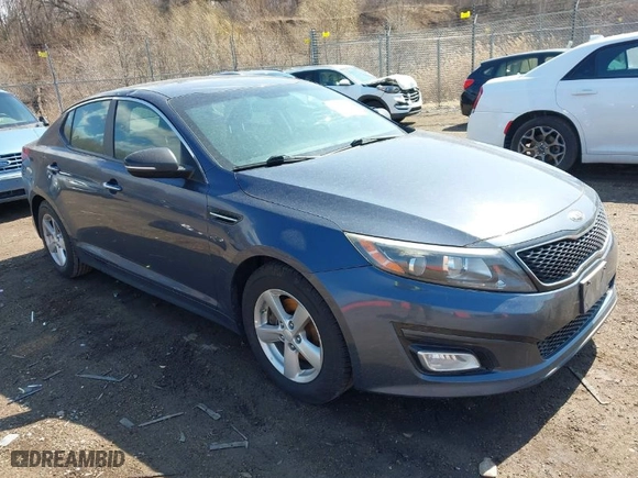 2015 Kia Optima LX with VIN 5XXGM4A78FG481757, listed as a IAAI auction lot 41890803 with 111,409 mi miles. Bid and sale history available at carsss.com. Image 1.