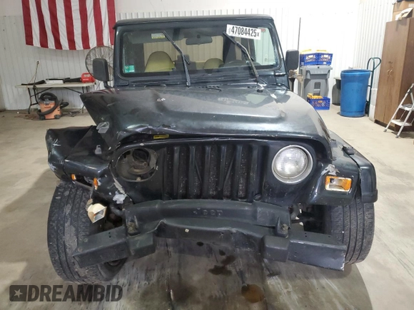 2001 Jeep Wrangler Sport with VIN 1J4FA49S01P352257, listed as a Copart auction lot 47084425 with 114,414 mi miles and Salvage Title. Bid and sale history available at carsss.com. Image 5.