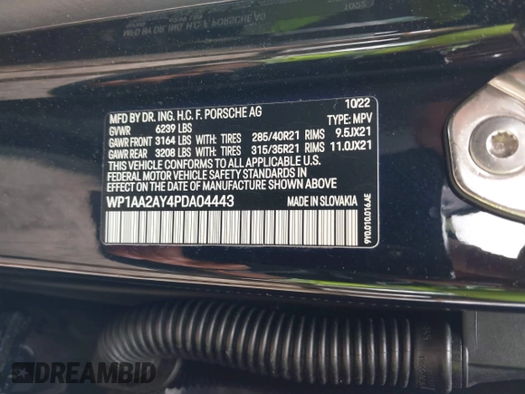 2023 Porsche Cayenne z VIN WP1AA2AY4PDA04443, wystawiony jako IAAI lot #42356928 z przebiegiem 29 630 mil mil oraz . Historia ofert i sprzedaży dostępna na DreamBid. Obrazek 9.