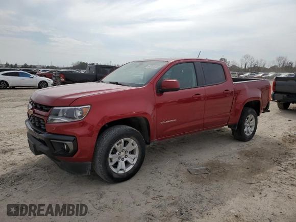 2021 Chevrolet Colorado 2WD LT с VIN 1GCGSCEA3M1295848, выставлен на аукционе Copart как лот 47415755 с пробегом 57 739 миль миль и Списание • Salvage title. История ставок и продаж доступна на DreamBid. Изображение 1.