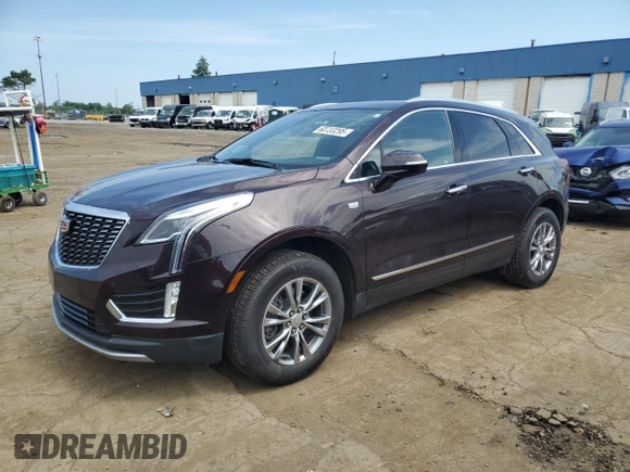 2021 Cadillac XT5 FWD Premium Luxury with VIN 1GYKNCRS9MZ217560, listed as a Copart auction lot 60733295 with 52,242 mi miles and Salvage title. Bid and sale history available at DreamBid. Image 1.