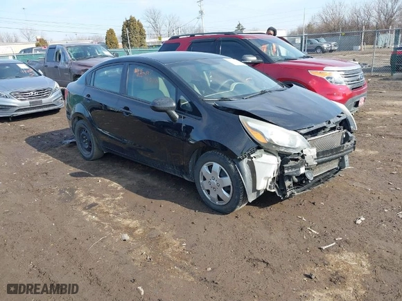 2012 Kia Rio LX with VIN KNADM4A38C6072312, listed as a IAAI auction lot 41514498 with 128,307 mi miles. Bid and sale history available at carsss.com. Image 1.