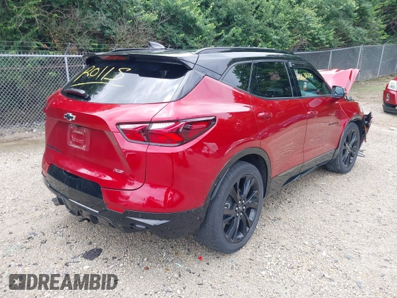 2022 Chevrolet Blazer RS with VIN 3GNKBKRS2NS163128, listed as a IAAI auction lot 42638370 with 37,304 mi miles and . Bid and sale history available at DreamBid. Image 4.