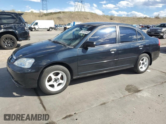 2001 Honda Civic LX with VIN 1HGES15501L043197, listed as a Copart auction lot 54095545 with 165,680 mi miles and Clean Title. Bid and sale history available at carsss.com. Image 1.