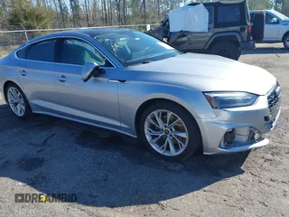 2021 Audi A5 Sportback Premium with VIN WAUABCF57MA037532, listed as a IAAI auction lot 41775386 with 36,476 mi miles. Bid and sale history available at carsss.com. Image 1.