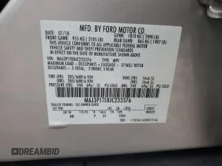 2018 Ford EcoSport SE with VIN MAJ3P1TE8JC233376, listed as a Copart auction lot 52595595 with 36,078 mi miles and Salvage Title. Bid and sale history available at carsss.com. Image 13.