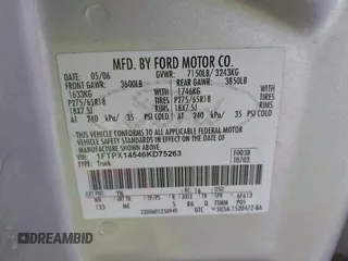 2006 Ford F-150 XLT with VIN 1FTPX14546KD75263, listed as a IAAI auction lot 41938779 with 207,110 mi miles. Bid and sale history available at carsss.com. Image 9.