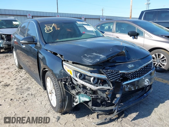 2016 Kia Optima EX z VIN 5XXGU4L35GG066083, wystawiony jako IAAI lot #41828804 z przebiegiem 112 396 mil mil oraz . Historia ofert i sprzedaży dostępna na DreamBid. Obrazek 1.