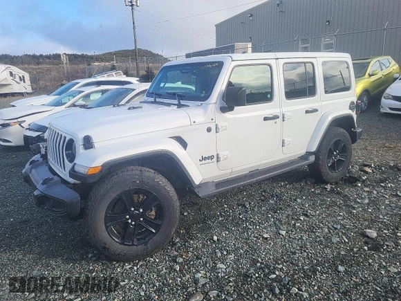 2023 Jeep Wrangler Sahara with VIN 1C4HJXEN4PW588585, listed as a Copart auction lot 86566484 with 38,020 mi miles and Salvage Title. Bid and sale history available at carsss.com. Image 1.