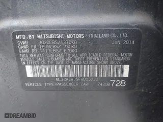 2015 Mitsubishi Mirage DE with VIN ML32A3HJ5FH005020, listed as a IAAI auction lot 41523936 with 135,808 mi miles. Bid and sale history available at carsss.com. Image 9.