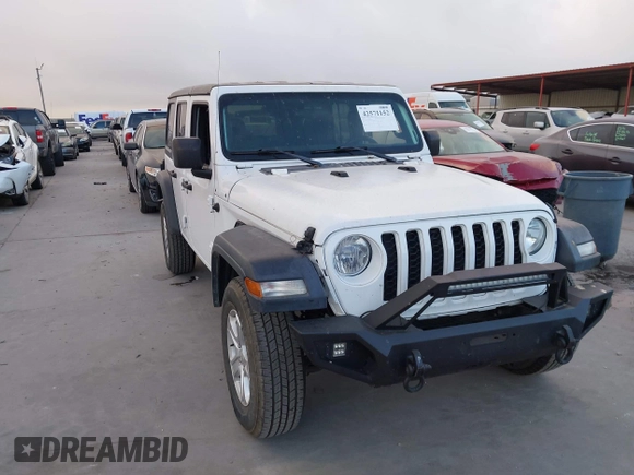 2019 Jeep Wrangler Unlimited Sport S with VIN 1C4HJXDG2KW500662, listed as a IAAI auction lot 42571152 with 45,067 mi miles and . Bid and sale history available at DreamBid. Image 1.