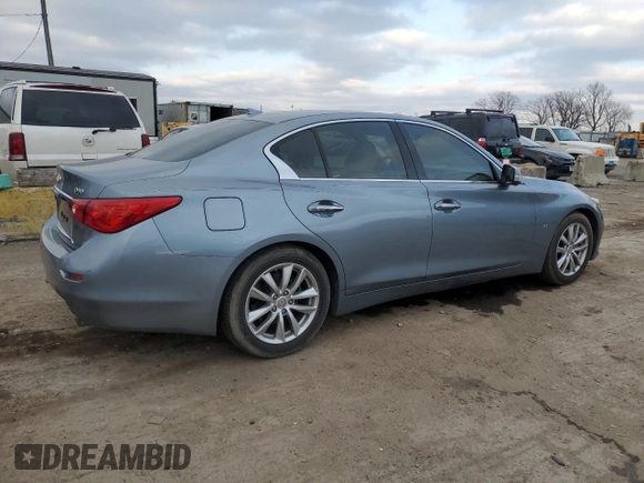 2014 Infiniti Q50 Premium with VIN JN1BV7AP1EM692982, listed as a Copart auction lot 80625094 with 90,349 mi miles and Salvage Title. Bid and sale history available at carsss.com. Image 3.