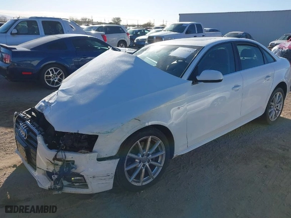 2014 Audi A4 Premium Plus with VIN WAUFFAFL4EN028018, listed as a IAAI auction lot 41539368 with 112,570 mi miles. Bid and sale history available at carsss.com. Image 2.