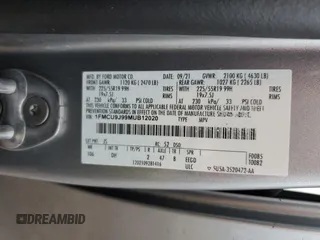 2021 Ford Escape Titanium с VIN 1FMCU9J99MUB12020, выставлен на аукционе Copart как лот 51443365 с пробегом 63 504 миль миль и Списание • Salvage title. История ставок и продаж доступна на DreamBid. Изображение 14.