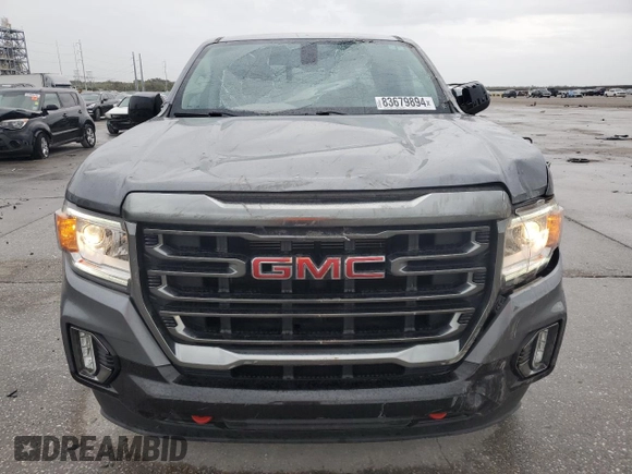 2021 GMC Canyon 4WD AT4 w/Leather with VIN 1GTG6FEN4M1116175, listed as a Copart auction lot 83679894 with 33,646 mi miles and Salvage Title. Bid and sale history available at carsss.com. Image 5.