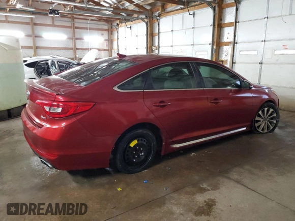 2016 Hyundai Sonata Sport with VIN 5NPE34AF9GH268856, listed as a Copart auction lot 43156845 with 116,117 mi miles and Salvage Title. Bid and sale history available at DreamBid. Image 3.