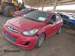 2012 Hyundai Accent GLS with VIN KMHCT4AE1CU233593, listed as a IAAI auction lot 41789183 with 130,681 mi miles. Bid and sale history available at carsss.com. Image 2.