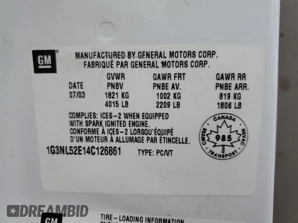 2004 Oldsmobile Alero GL1 z VIN 1G3NL52E14C126861, wystawiony jako Copart lot #63595274 z przebiegiem 227 802 mil mil oraz Szkoda całkowita • Salvage title. Historia ofert i sprzedaży dostępna na DreamBid. Obrazek 12.