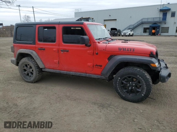 2022 Jeep Wrangler Unlimited Willys with VIN 1C4HJXDN7NW217581, listed as a Copart auction lot 53774355 with 51,126 mi miles and Clean title. Bid and sale history available at DreamBid. Image 4.