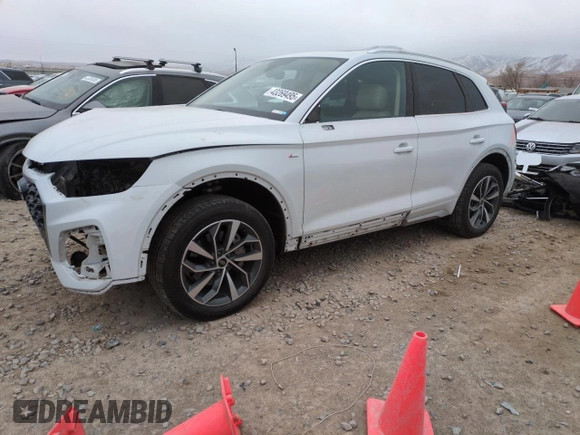 2023 Audi Q5 S line Premium with VIN WA1GAAFY6P2170385, listed as a Copart auction lot 43269495 with 18,372 mi miles and Salvage Title. Bid and sale history available at carsss.com. Image 1.