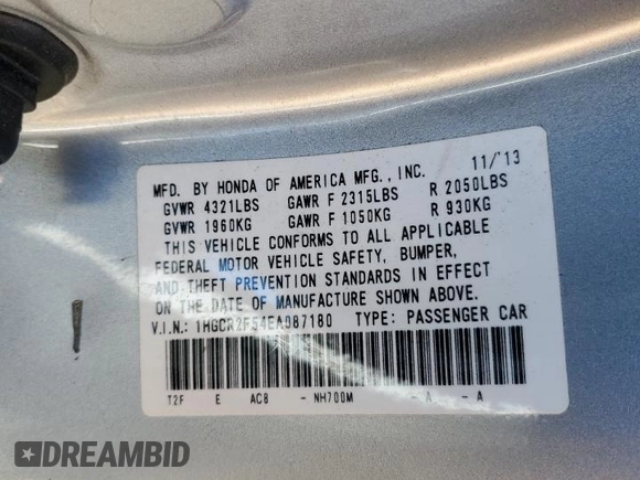 2014 Honda Accord Sedan Sport with VIN 1HGCR2F54EA087180, listed as a Copart auction lot 88980265 with 151,115 mi miles and Clean Title. Bid and sale history available at carsss.com. Image 15.