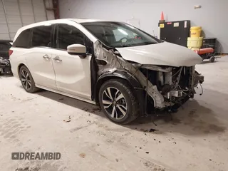 2018 Honda Odyssey Elite with VIN 5FNRL6H94JB034739, listed as a IAAI auction lot 41242506 with 96,982 mi miles and . Bid and sale history available at DreamBid. Image 1.