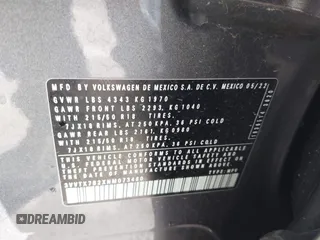 2022 Volkswagen Taos SE z VIN 3VVTX7B2XNM073480, wystawiony jako IAAI lot #41593882 z przebiegiem 93 363 mil mil oraz . Historia ofert i sprzedaży dostępna na DreamBid. Obrazek 9.