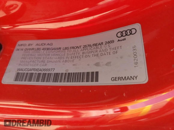 2014 Audi S5 Premium Plus with VIN WAUCGAFRXEA066977, listed as a Copart auction lot 46755005 with 157,635 mi miles and Salvage Title. Bid and sale history available at carsss.com. Image 12.