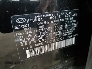 2023 Hyundai Santa Fe Limited z VIN KM8S7DA22PU067337, wystawiony jako Copart lot #41481995 z przebiegiem 44 901 mil mil oraz Szkoda całkowita • Salvage title. Historia ofert i sprzedaży dostępna na DreamBid. Obrazek 13.