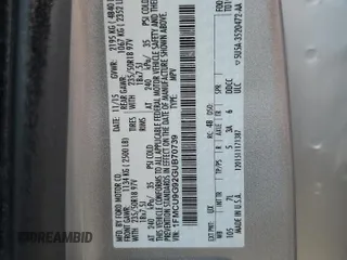 2016 Ford Escape SE с VIN 1FMCU9G92GUB70739, выставлен на аукционе Copart как лот 56491005 с пробегом 39 260 миль миль и Чистый • Clean title. История ставок и продаж доступна на DreamBid. Изображение 13.