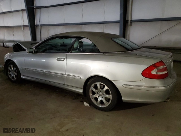 2004 Mercedes-Benz CLK-Class Cabriolet 3.2L with VIN WDBTK65GX4T024308, listed as a Copart auction lot 80129914 with 106,827 mi miles and Salvage Title. Bid and sale history available at carsss.com. Image 2.