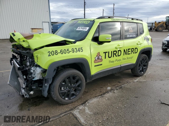 2018 Jeep Renegade Altitude with VIN ZACCJBBB1JPH70546, listed as a Copart auction lot 84764604 with 22,936 mi miles and Salvage title. Bid and sale history available at DreamBid. Image 1.