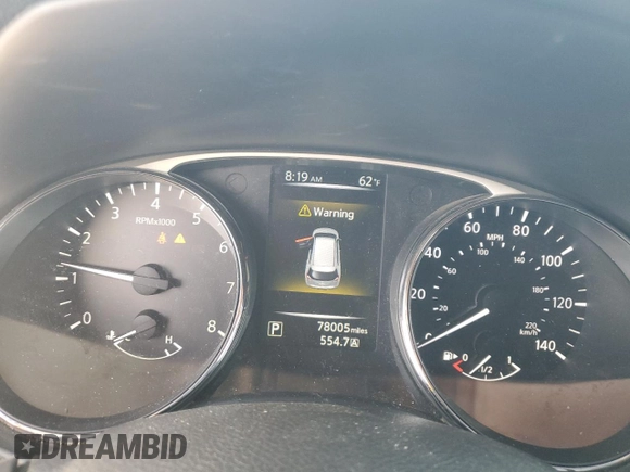 2016 Nissan Rogue S with VIN 5N1AT2MT7GC852541, listed as a Copart auction lot 52016205 with 78,005 mi miles and Salvage Title. Bid and sale history available at carsss.com. Image 9.